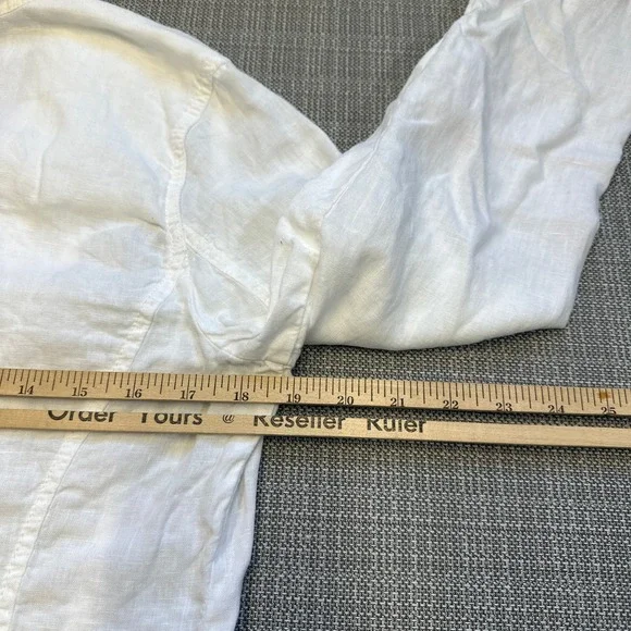 Coastal Euro 100% Linen Blazer Womens Small White Preppy Jacket Caslon - Picture 6 of 8